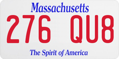 MA license plate 276QU8