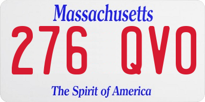 MA license plate 276QV0