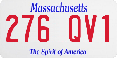 MA license plate 276QV1