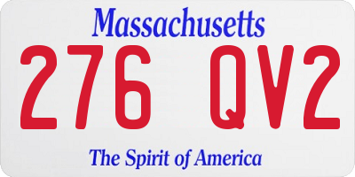 MA license plate 276QV2