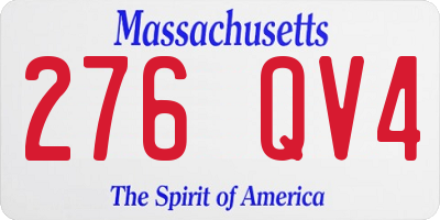 MA license plate 276QV4