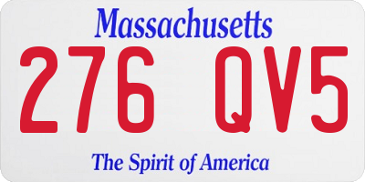 MA license plate 276QV5