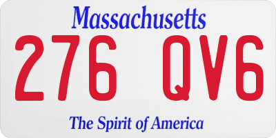 MA license plate 276QV6