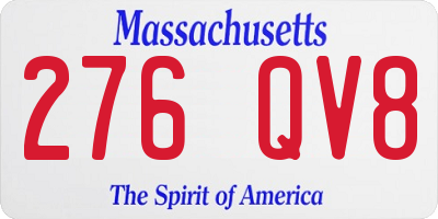 MA license plate 276QV8