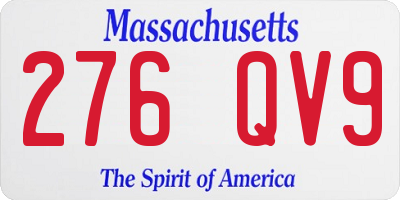 MA license plate 276QV9