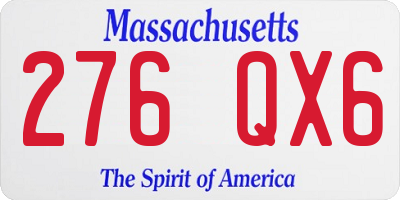 MA license plate 276QX6