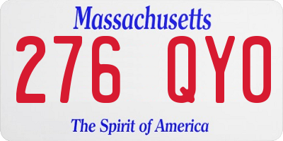 MA license plate 276QY0
