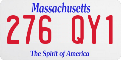 MA license plate 276QY1