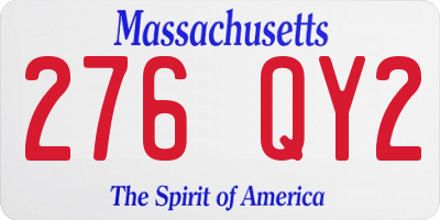 MA license plate 276QY2