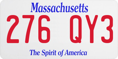 MA license plate 276QY3