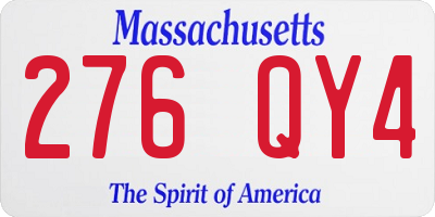 MA license plate 276QY4