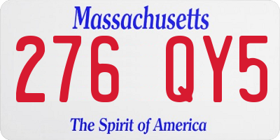 MA license plate 276QY5