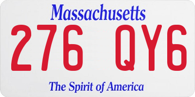 MA license plate 276QY6
