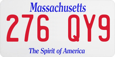MA license plate 276QY9