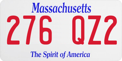 MA license plate 276QZ2