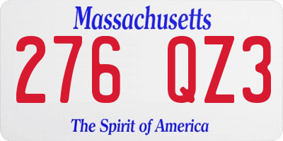MA license plate 276QZ3
