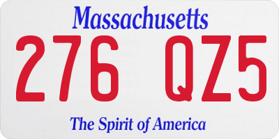 MA license plate 276QZ5