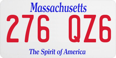 MA license plate 276QZ6