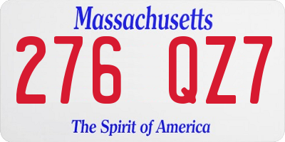 MA license plate 276QZ7