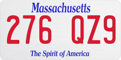 MA license plate 276QZ9