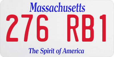 MA license plate 276RB1