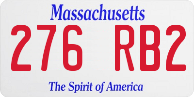 MA license plate 276RB2
