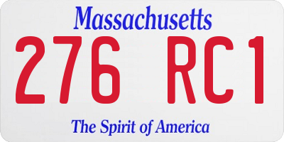MA license plate 276RC1