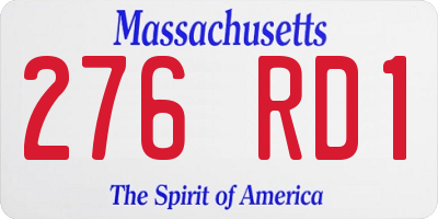 MA license plate 276RD1