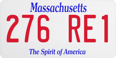 MA license plate 276RE1