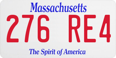 MA license plate 276RE4