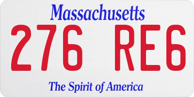 MA license plate 276RE6