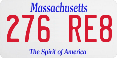MA license plate 276RE8