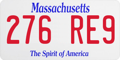 MA license plate 276RE9