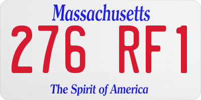 MA license plate 276RF1