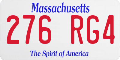 MA license plate 276RG4