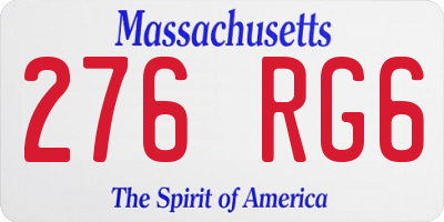 MA license plate 276RG6