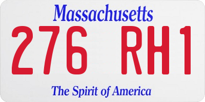 MA license plate 276RH1