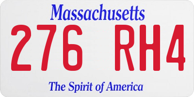 MA license plate 276RH4