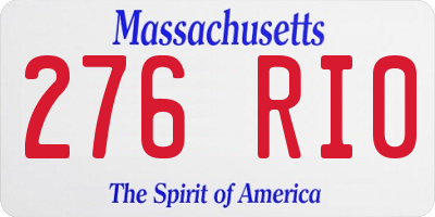 MA license plate 276RI0