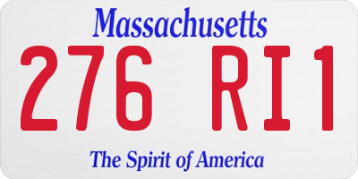 MA license plate 276RI1
