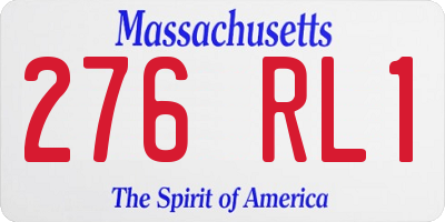 MA license plate 276RL1