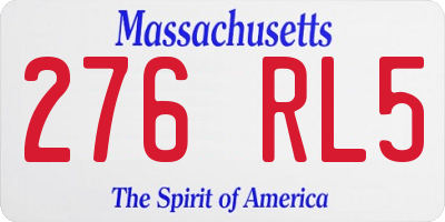 MA license plate 276RL5
