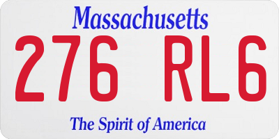 MA license plate 276RL6