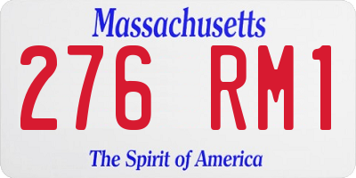 MA license plate 276RM1