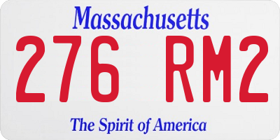 MA license plate 276RM2