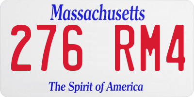 MA license plate 276RM4