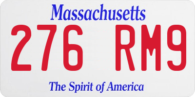 MA license plate 276RM9