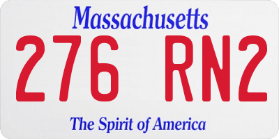 MA license plate 276RN2