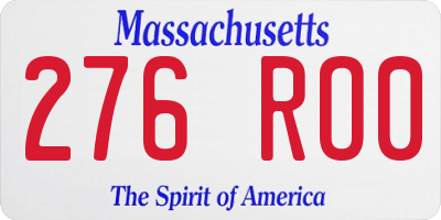 MA license plate 276RO0