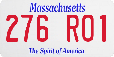 MA license plate 276RO1